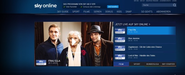 Sky Online - der neue Online-TV-Dienst von Sky Deutschland