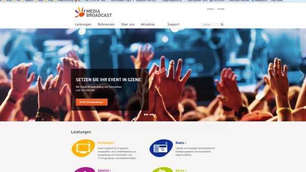 Screenshot FSI: MEDIA BROADCAST Homepage